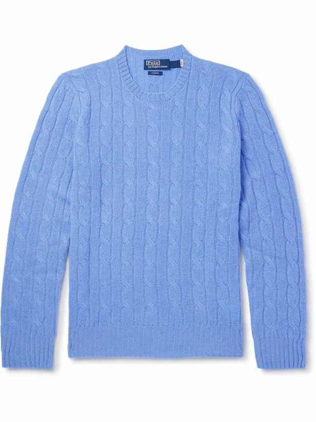 Photo: Polo Ralph Lauren - Cable-Knit Cashmere Sweater - Blue