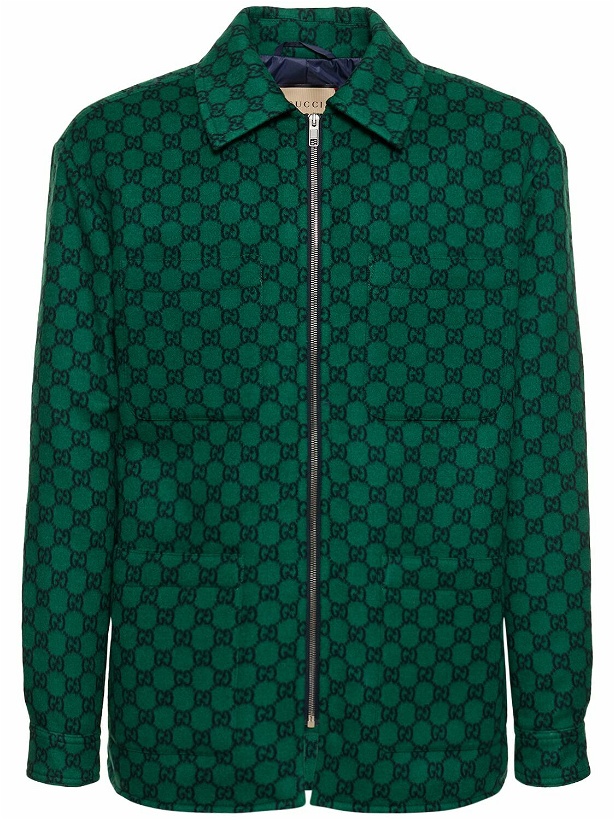 Photo: GUCCI - Brushed Gg Wool Flannel Jacket