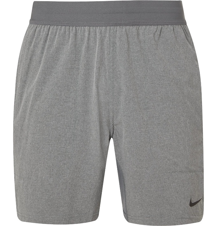 Photo: Nike Training - Flex Mesh-Panelled Stretch-Shell Shorts - Gray
