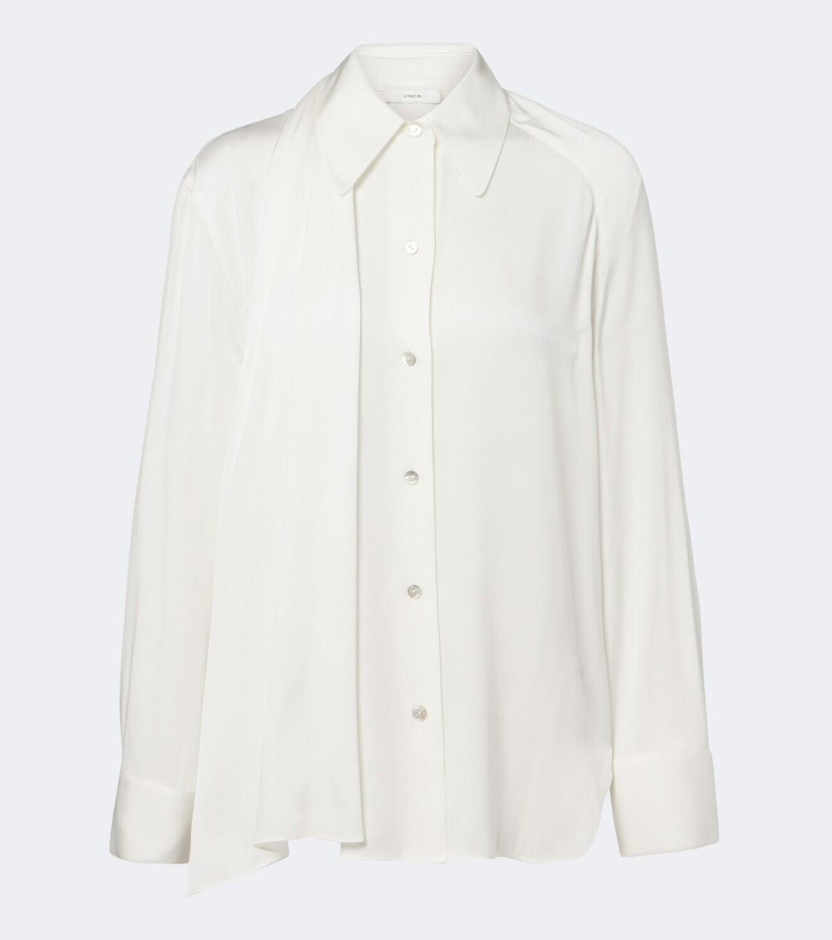 Vince Draped silk-blend satin blouse