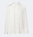 Vince Draped silk-blend satin blouse