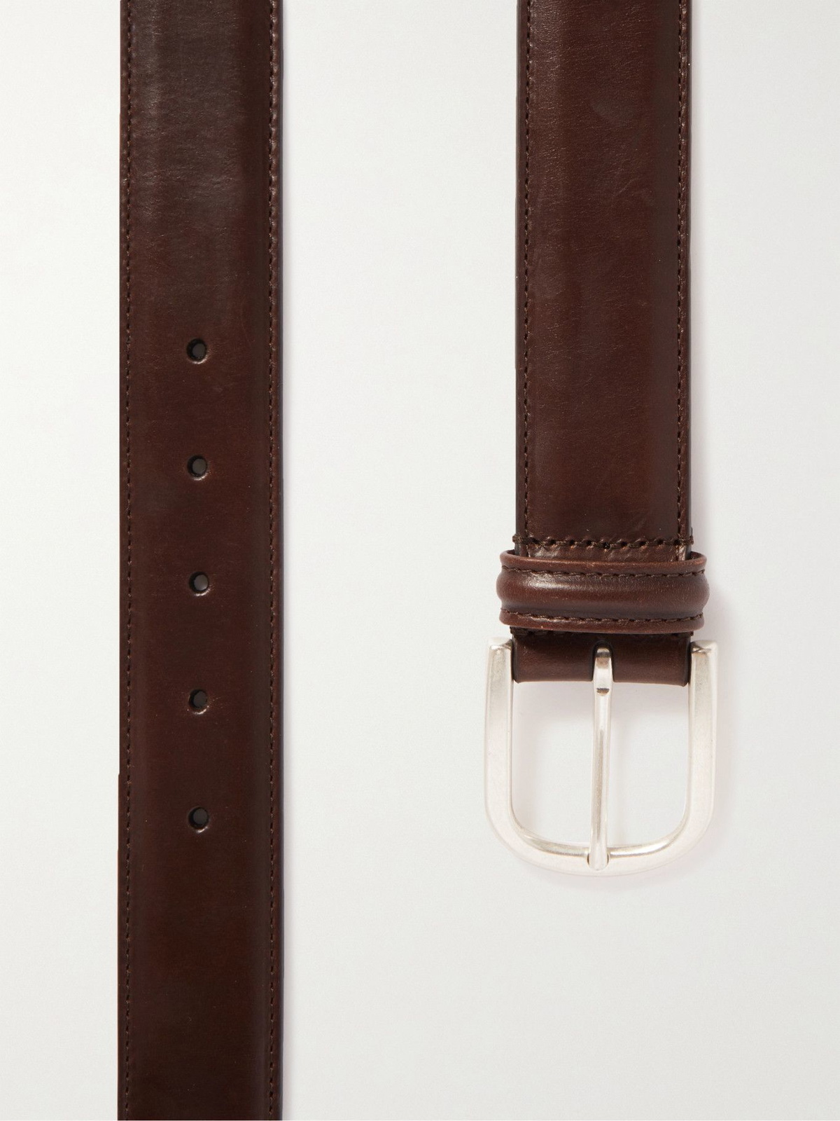ANDERSON'S - 3cm Burnished-Leather Belt - Brown Anderson's