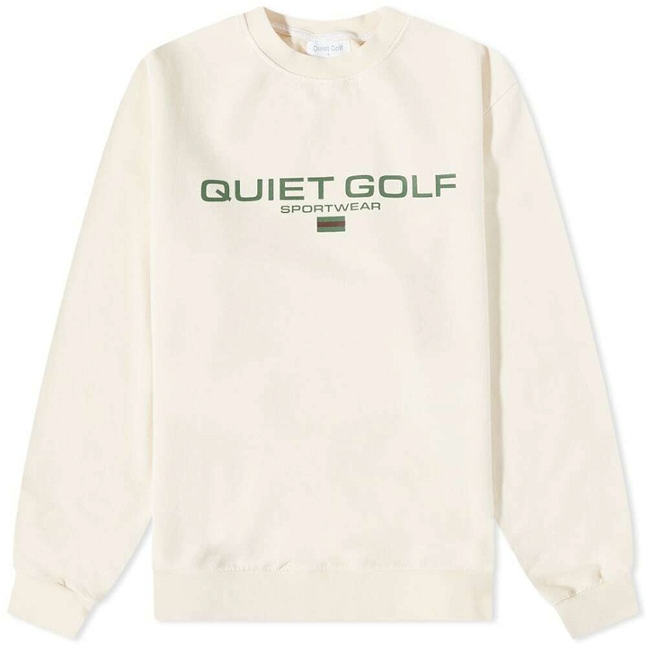 Photo: Quiet Golf Men's QG Sportswear Crew Sweat in Cream