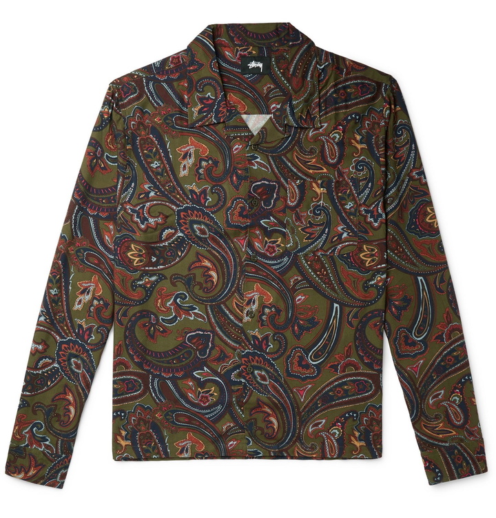 Photo: Stüssy - Cypress Camp-Collar Paisley-Print Twill Shirt - Green