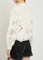 Isabel Marant Nina Cutwork-embroidery Cotton and Linen-blend Blouse White