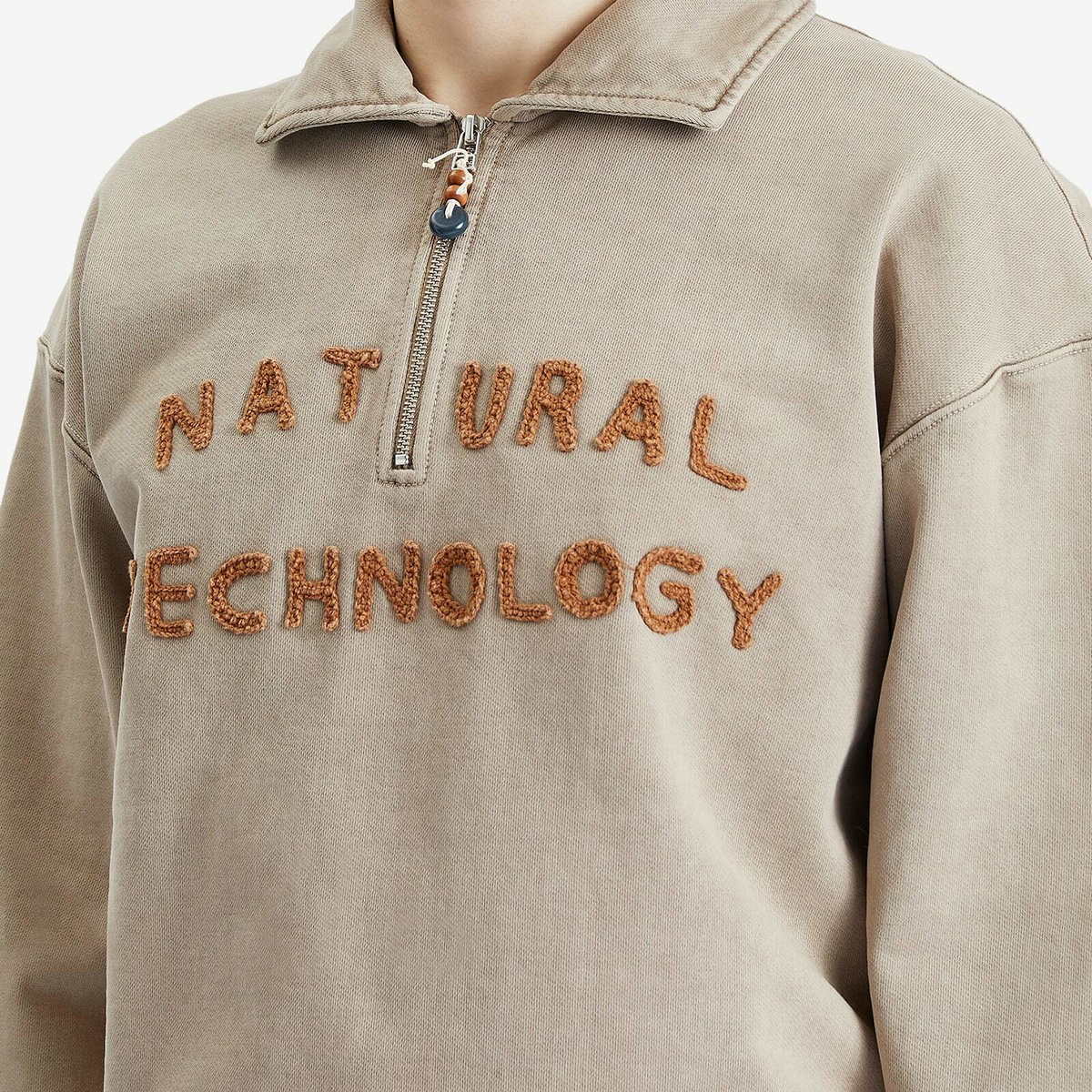 Story mfg. Men's Geo Quarter Zip Pullover Sweat in Oak Story Mfg.