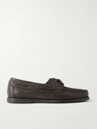 MORJAS - Full-Grain Leather Boat Shoes - Brown
