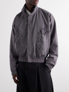 SAGE NATION - Fossil Ruched Panelled Twill Blouson Jacket - Gray