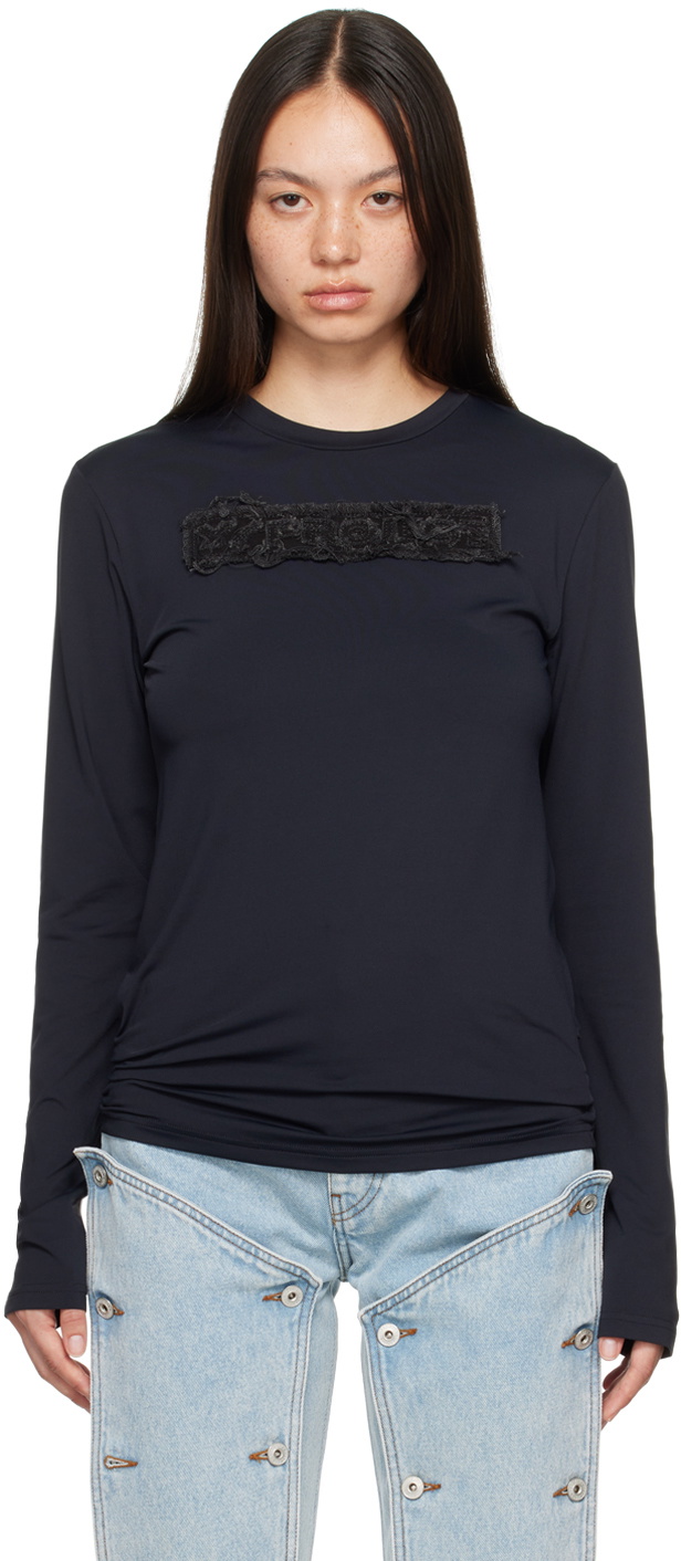 Y/Project Black Ruched Shoulder T-Shirt Y/Project