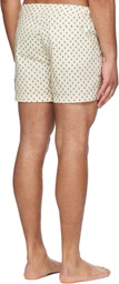 TOM FORD Off-White Paisley Print Nylon Swim Shorts