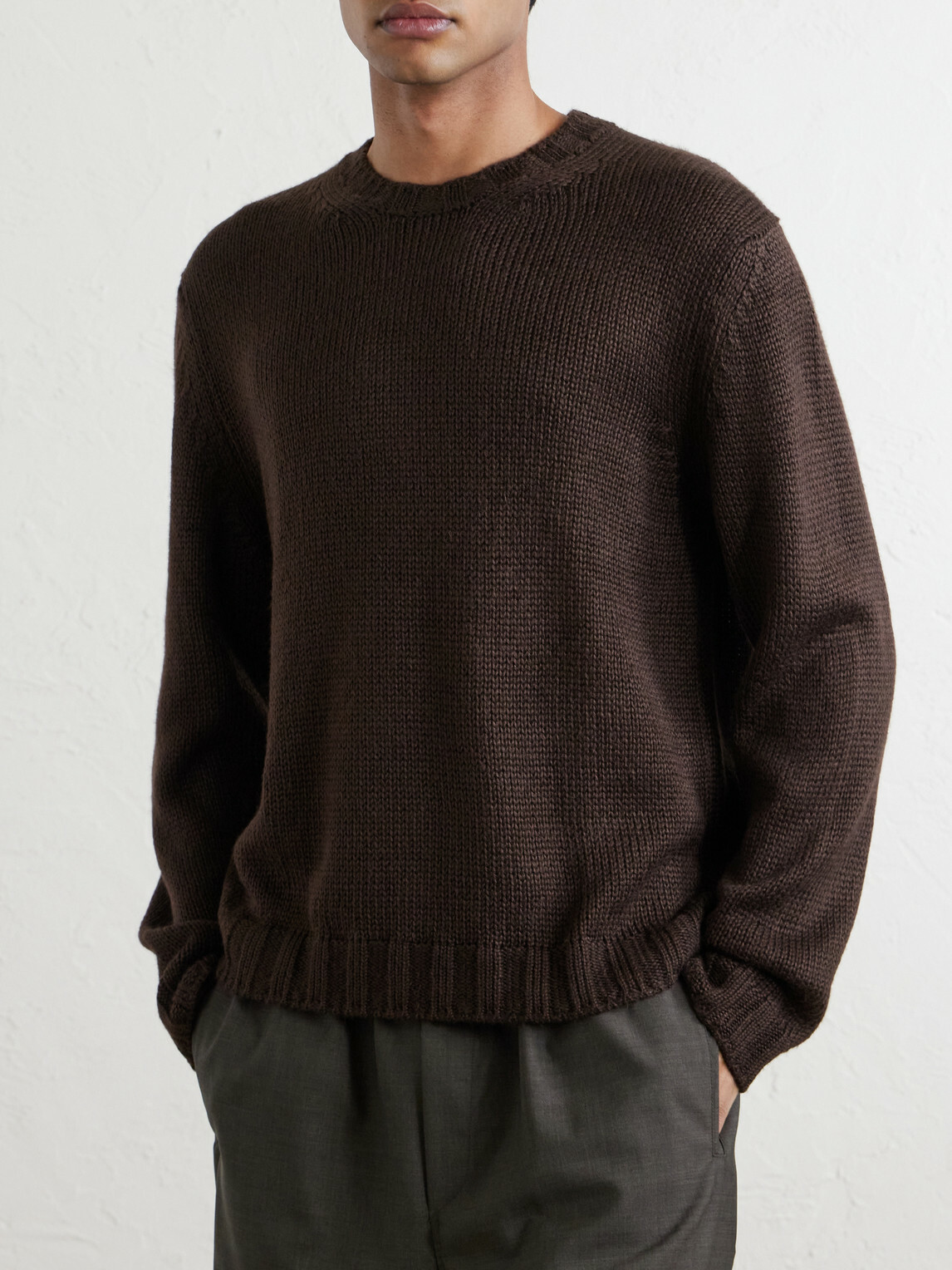 Saman Amel - Gio Slim-Fit Silk Sweater - Brown