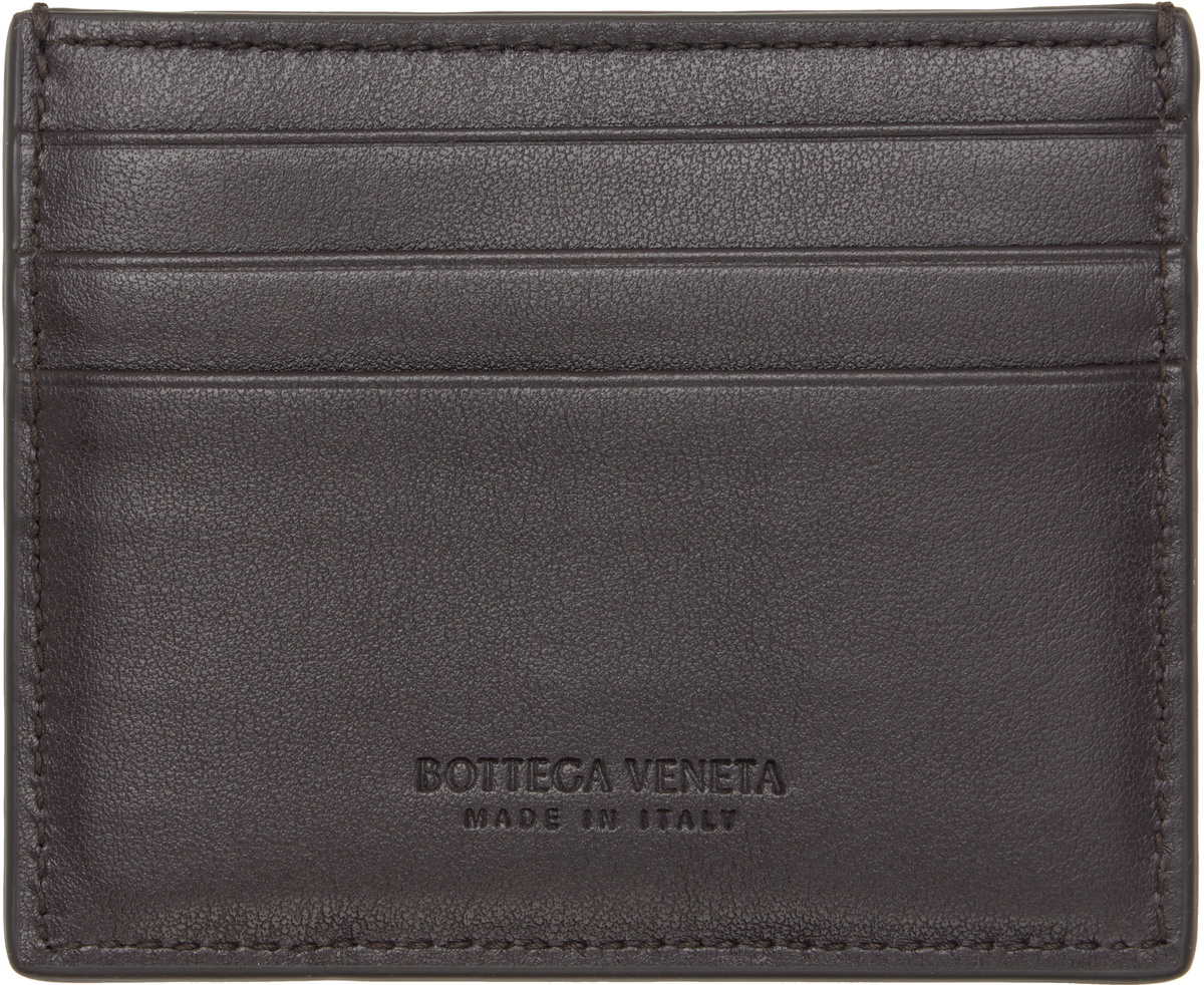 Bottega Veneta Brown Intrecciato Credit Card Holder