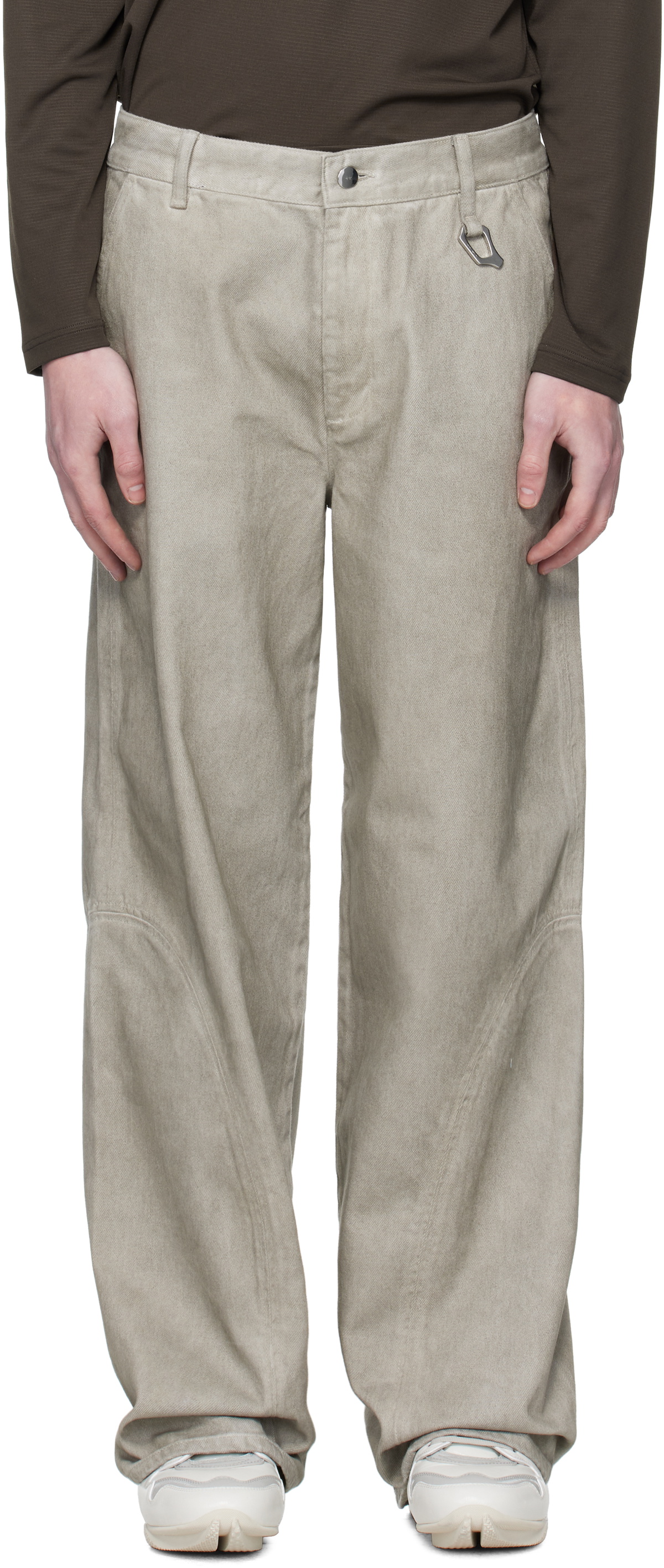 Marina Yee Gray Asymmetrical Darts Trousers