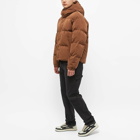 Represent Men's Nylon Hooded Puffer Jacket in Dark Brown