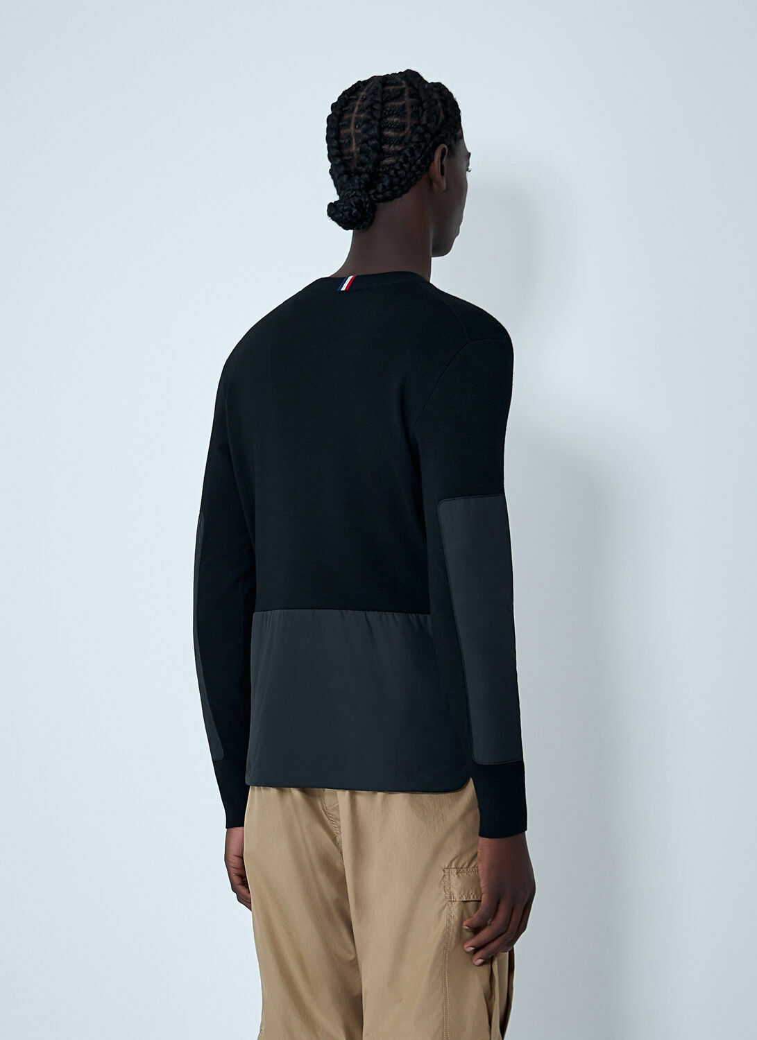 Moncler Grenoble Crewneck Sweater with Nylon Sleeve Patches
