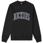 Dickies Men's Aitkin College Logo Crew Sweat in Black/Airforce Blue