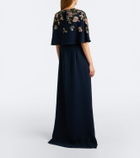 Oscar de la Renta Embellished silk-blend georgette gown