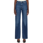 Stella McCartney Blue Crest-Embroidered Straight Jeans