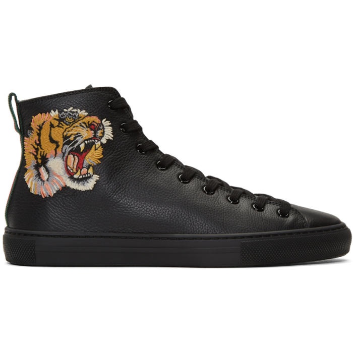 Photo: Gucci Black Major Tiger High-Top Sneakers