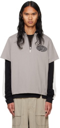 SPENCER BADU Gray & Black Layered Track Sweatshirt