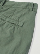 Stone Island - Straight-Leg Logo-Appliquéd Cotton-Blend Canvas Cargo Shorts - Green