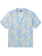 Frescobol Carioca - Roberto Camp-Collar Printed Linen Shirt - Blue