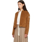 Moncler Tan & Pink Blageon Corduroy Reversible Down Jacket
