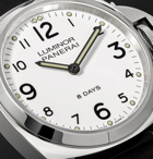 Panerai - Luminor Base 8 Days Acciaio 44mm Stainless Steel and Leather Watch - Black