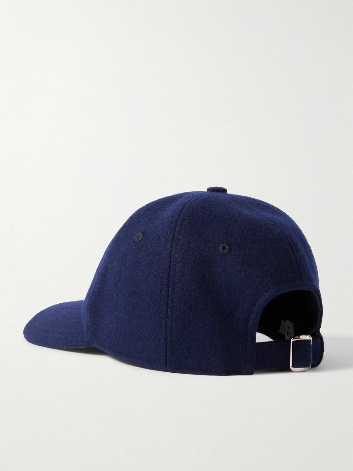 CELINE - Logo-Appliquéd Virgin Wool-Blend Flannel Baseball Cap - Blue