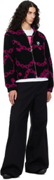 Chopova Lowena Black & Purple Charm Party Fitted Fleece Jacket