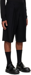 Dries Van Noten Black Pleated Shorts