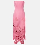 Leo Lin Rayna floral-appliqué bustier gown