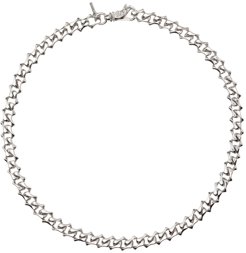 Emanuele Bicocchi Silver Sharp Link Chain Necklace