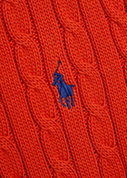 Polo Ralph Lauren Logo-embroidered Cable-knit Cotton Vest Orange
