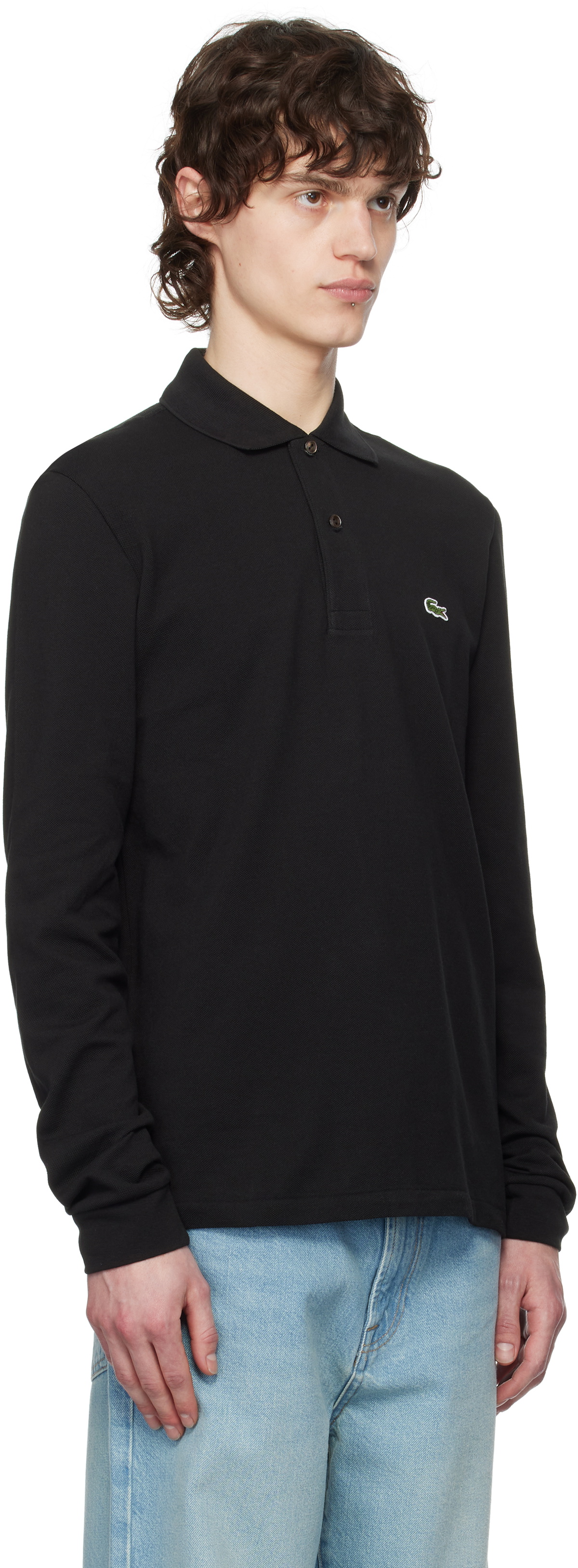 Lacoste Black Classic Fit Long Sleeve Polo Lacoste