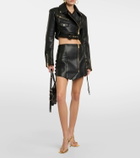 Simkhai Cropped leather biker jacket
