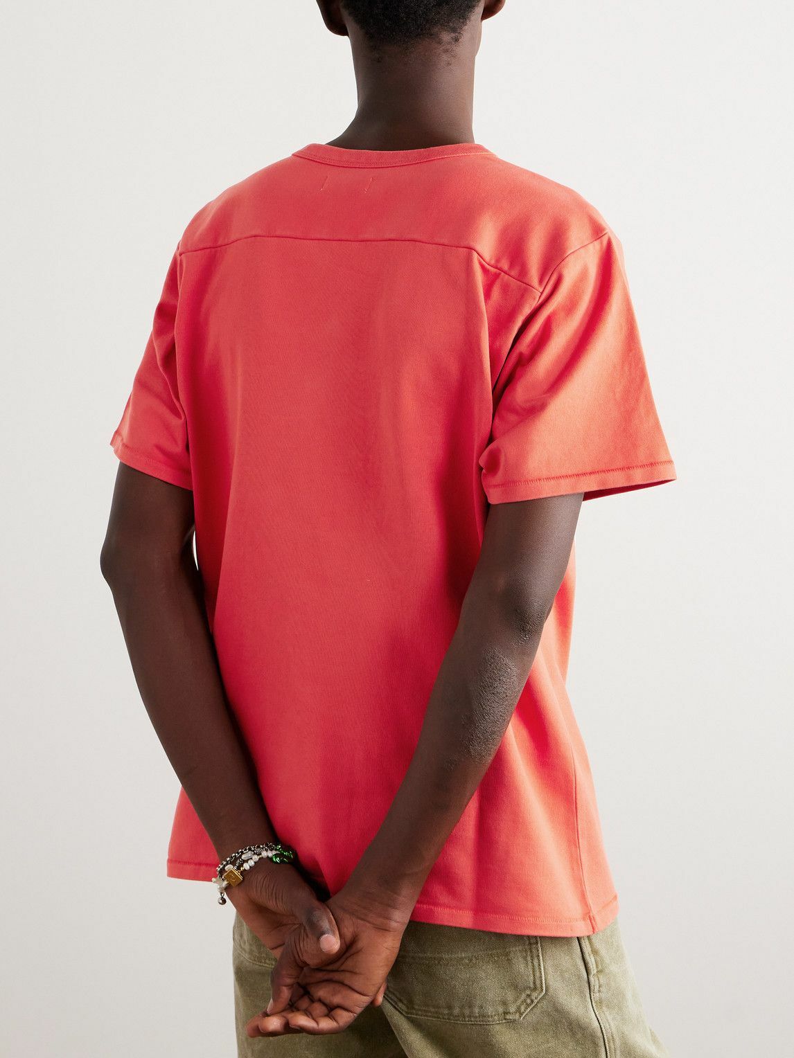 【関送無料】 ERL cotton jersey T-shirt Tシャツ ERL - Appliquéd Cotton-Jersey T-Shirt - Red ERL