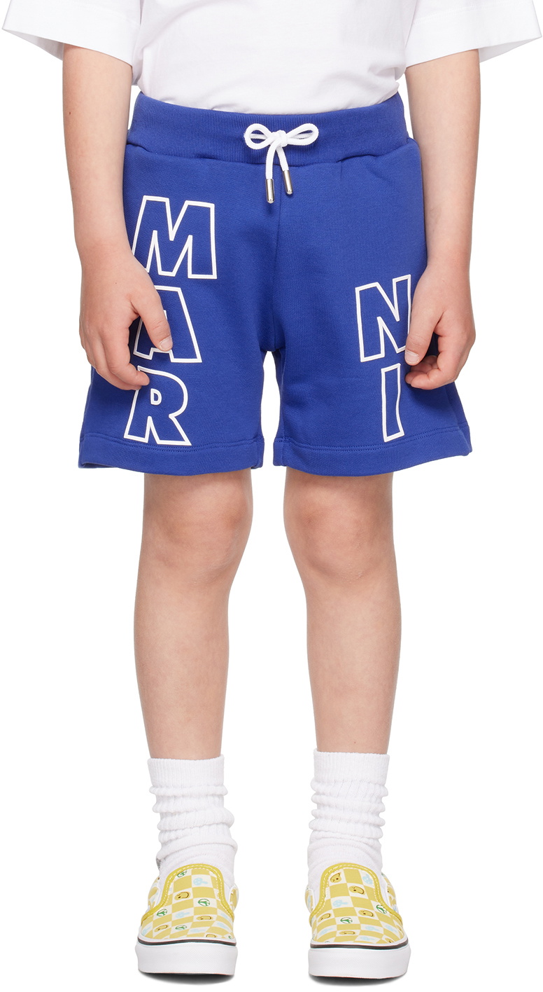 Marni Kids Blue Elasticized Shorts Marni