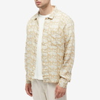 Folk Men's Mini Wave Print Shirt in Tan