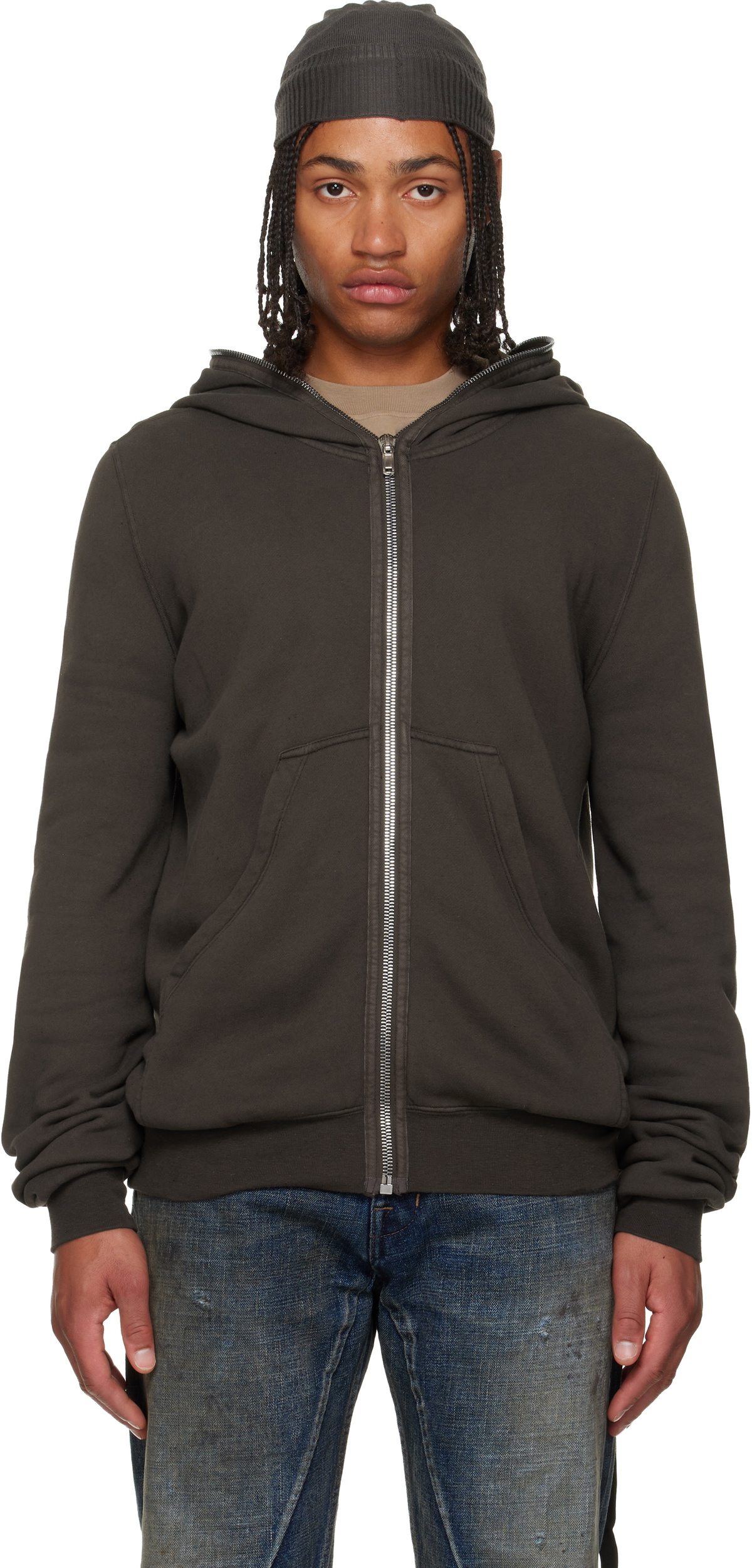 Rick Owens DRKSHDW Gray Concordians Micro Mountain Hoodie Rick