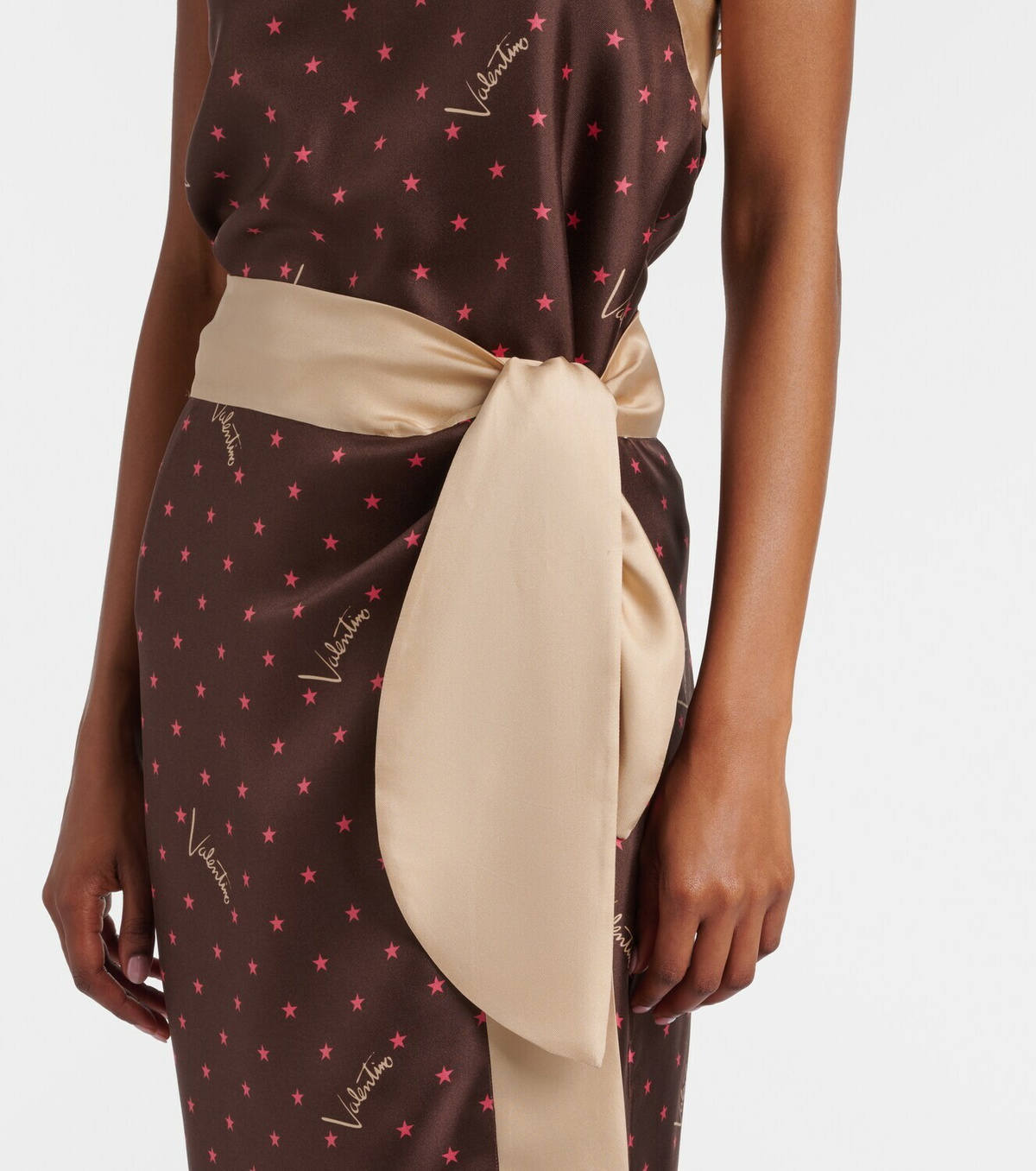 Valentino Printed silk twill wrap skirt