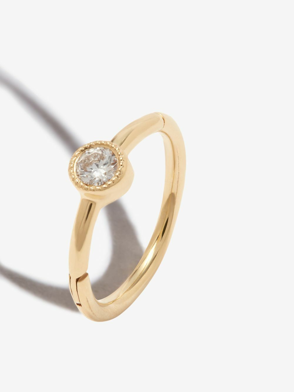 MARIA TASH 18K Yellow Gold Scalloped Diamond Hoop Earring
