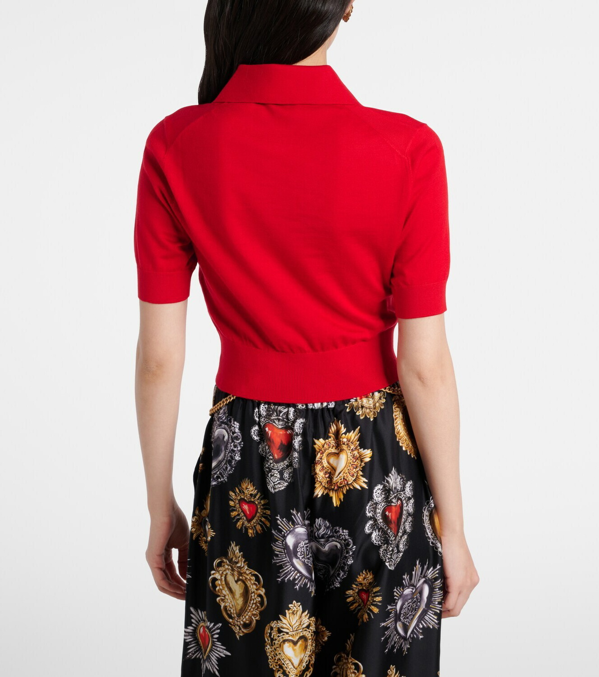 Dolce&Gabbana Knitted cashmere and silk polo shirt