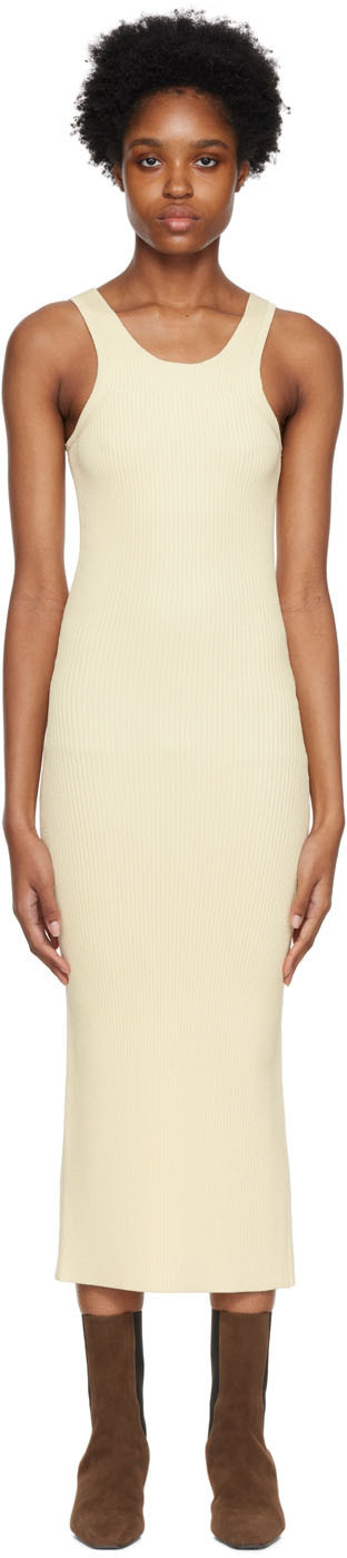 TOTEME Yellow Curved Compact Midi Dress Toteme
