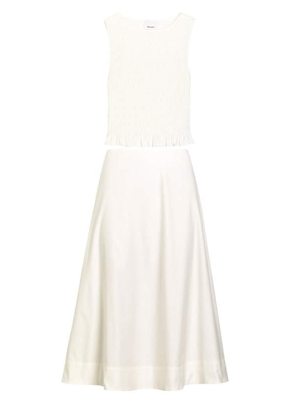 Photo: Reformation Laguna Stretch-cotton top and Midi Skirt set White