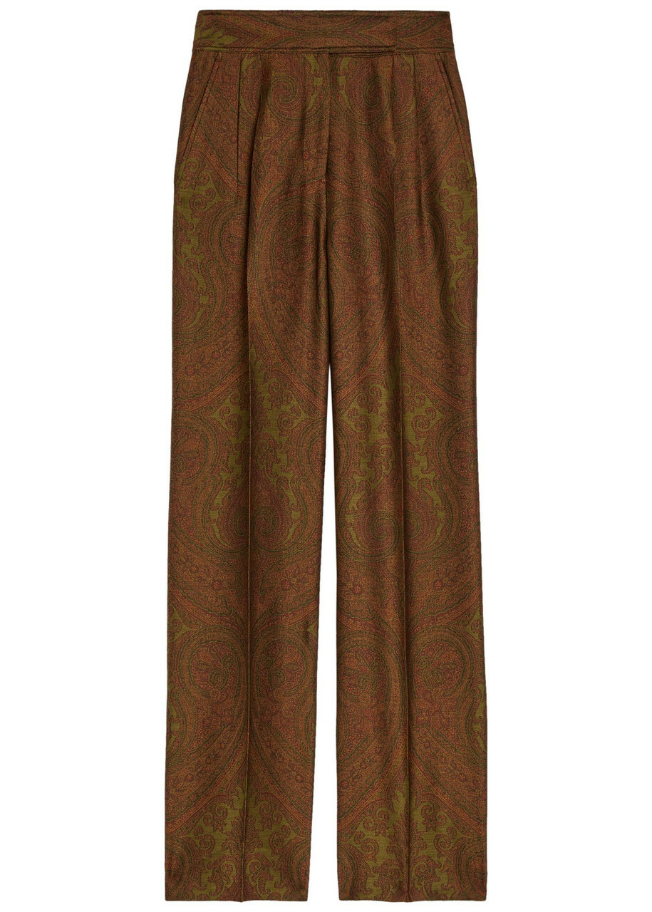 Etro Paisley-jacquard Straight-leg Trousers Multicoloured