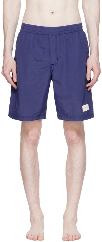 Photo: Y-3 Blue Bonded Swim Shorts