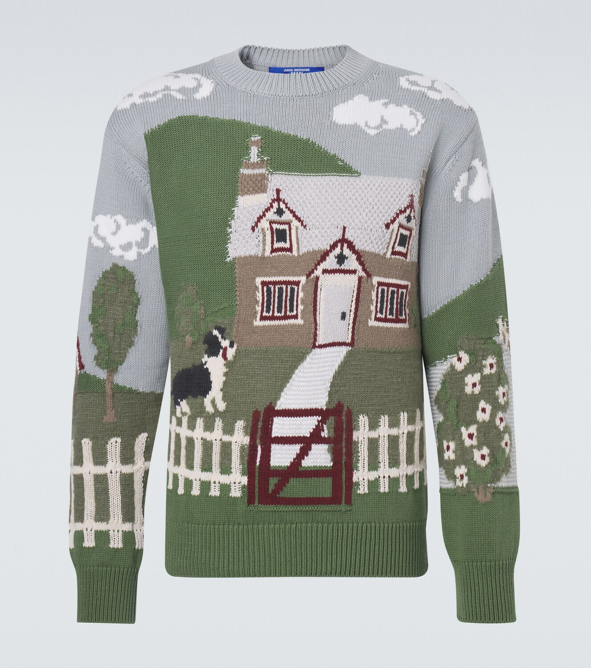 Junya Watanabe Intarsia cotton and wool sweater