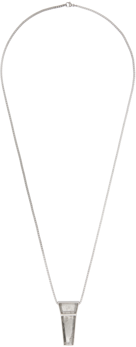 Rick Owens Silver Crystal Trunk Necklace