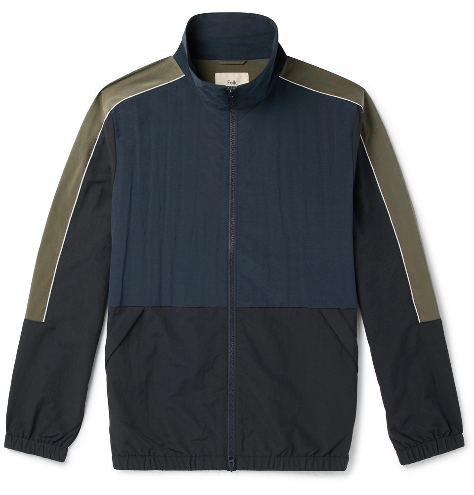 Folk - Panelled Nylon Track Jacket - Men - Navy Folk